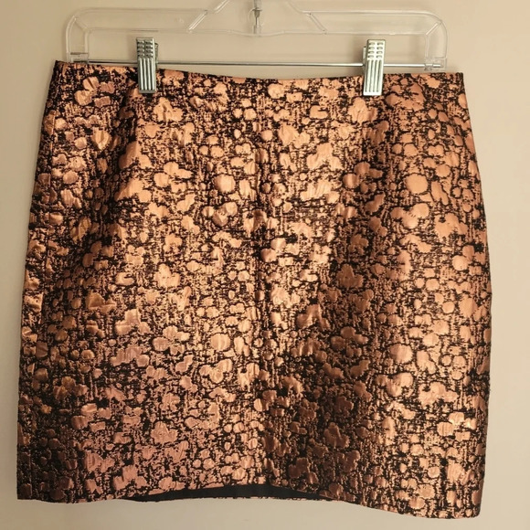 RW & Co. All  Over Copper Shimmer High Waist Mini Skirt - Picture 5 of 8